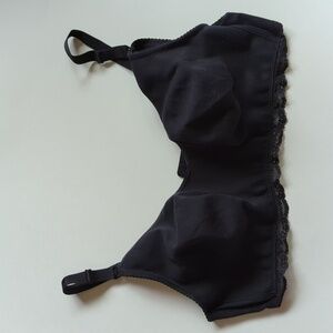 Gratlin Women's Plus Size Mom Nursing Maternity Bra Black Size US 46D Lace